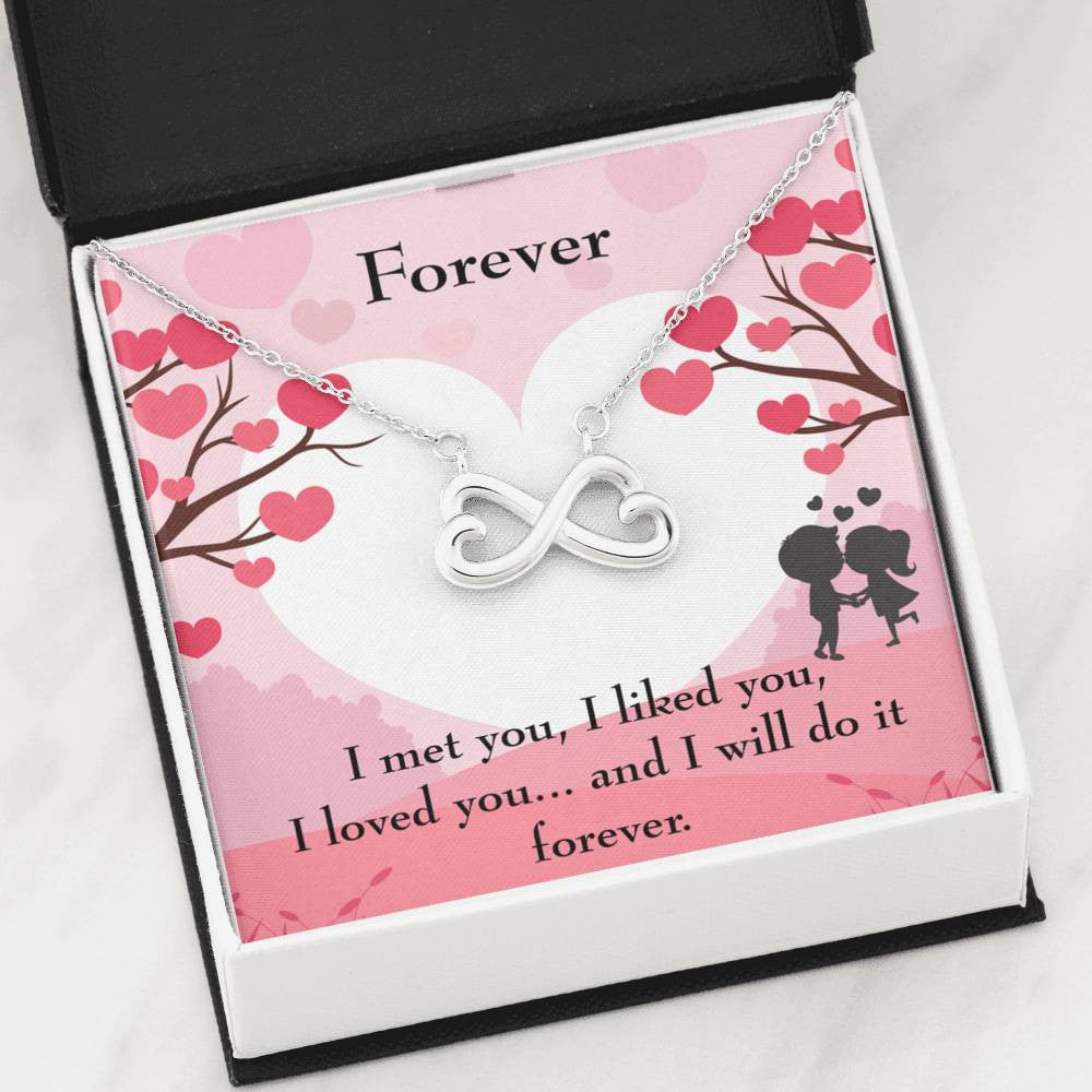 Forever Infinity Stainless Steel Pendant Message Card Wife Gift - Infinity Love Necklace