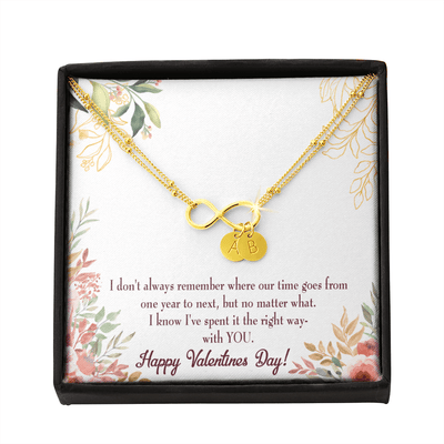 To My Girlfriend Time Well Spent Infinity Bracelet With Initial Charms - Infinity Bracelet