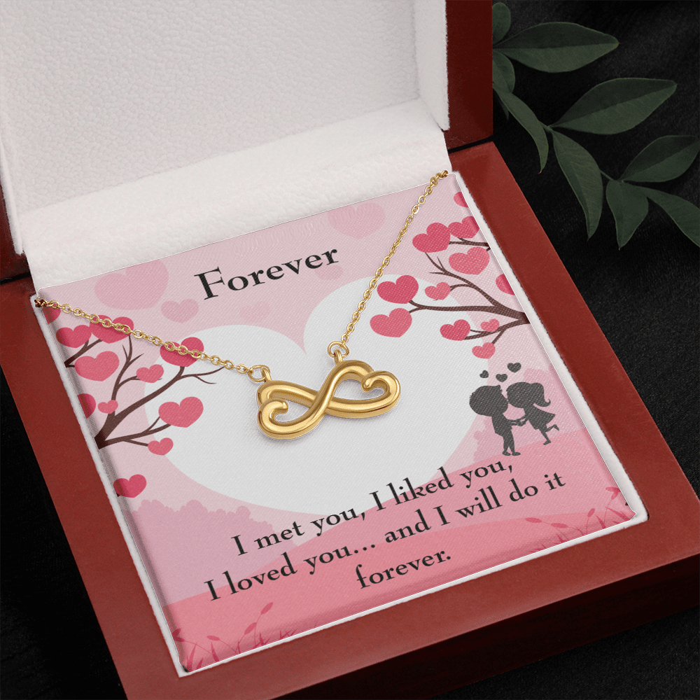 Forever Infinity Stainless Steel Pendant Message Card Wife Gift - Infinity Love Necklace