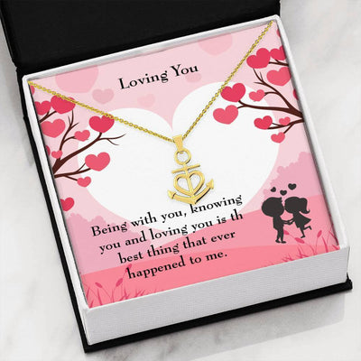 Wife Necklace Gift Loving You Anchor Pendant Message Card - Anchor Necklace Love Messages Gifts