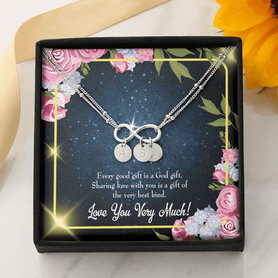 To My Wife Every Good Gift Infinity Bracelet With Initial Charms - Infinity Bracelet