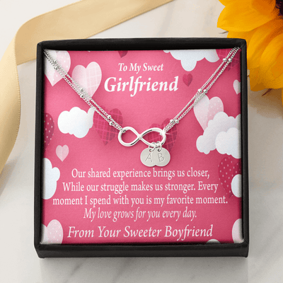 Every Moment Spent With You Girlfriend Card Infinity Bracelet With Initial Charms - Infinity Bracelet