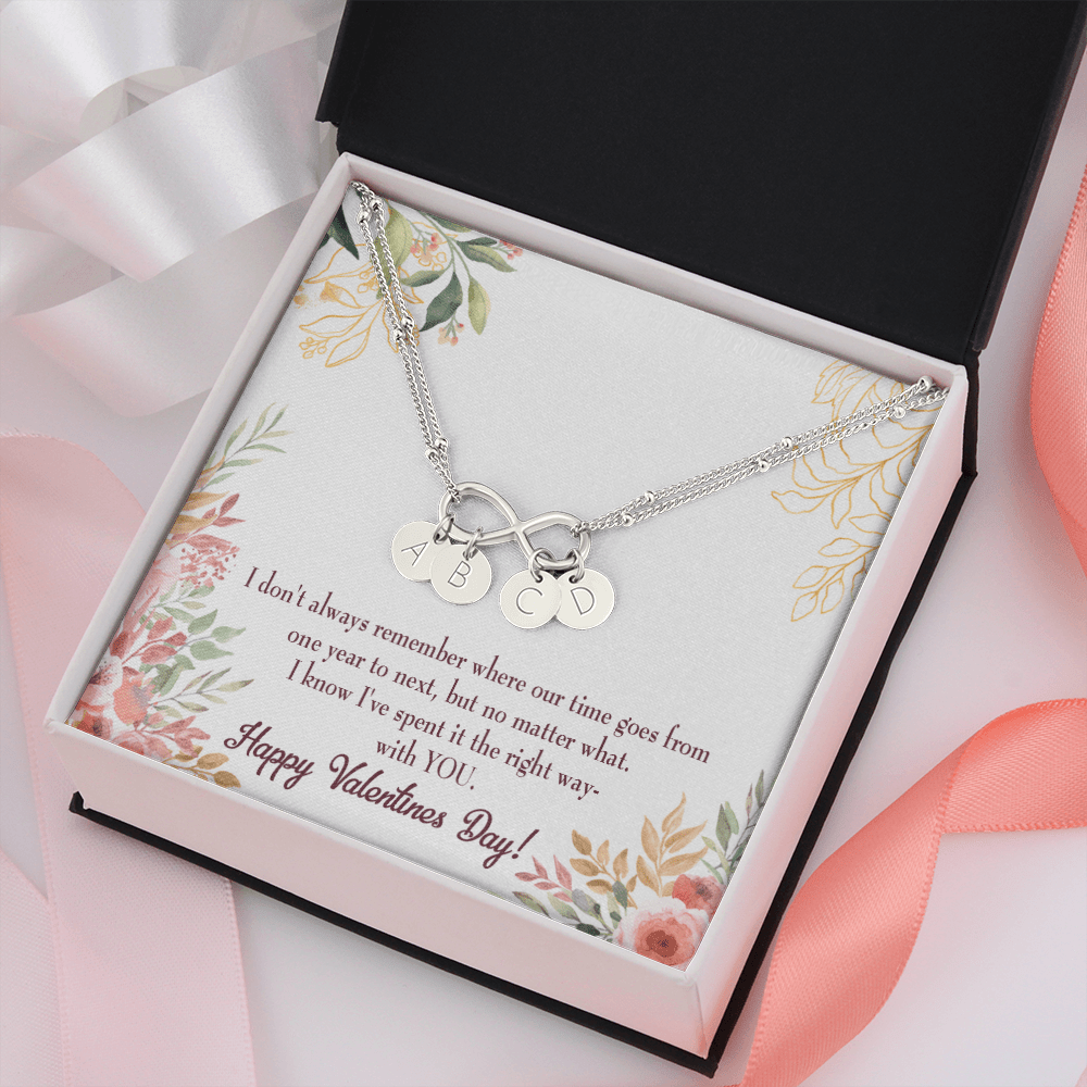 To My Girlfriend Time Well Spent Infinity Bracelet With Initial Charms - Infinity Bracelet