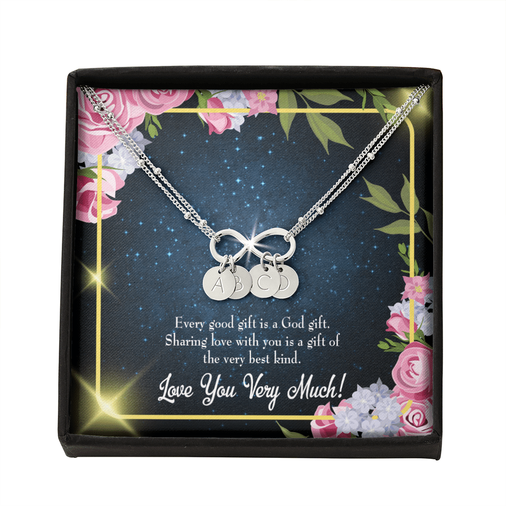 To My Wife Every Good Gift Infinity Bracelet With Initial Charms - Infinity Bracelet