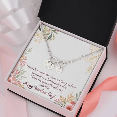 To My Girlfriend Time Well Spent Infinity Bracelet With Initial Charms - Infinity Bracelet