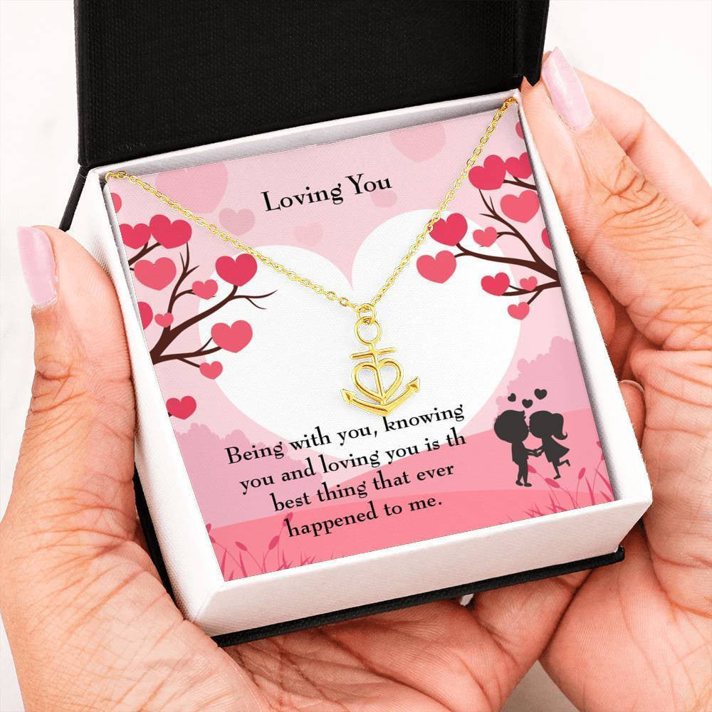 Wife Necklace Gift Loving You Anchor Pendant Message Card - Anchor Necklace Love Messages Gifts