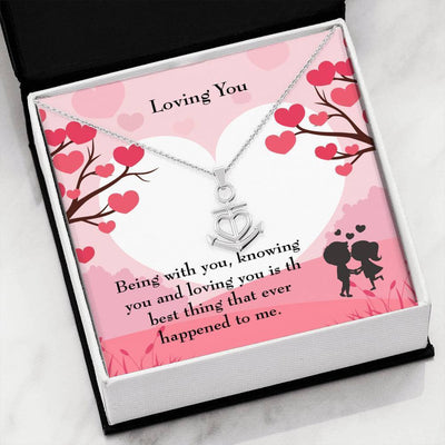 Wife Necklace Gift Loving You Anchor Pendant Message Card - Anchor Necklace Love Messages Gifts