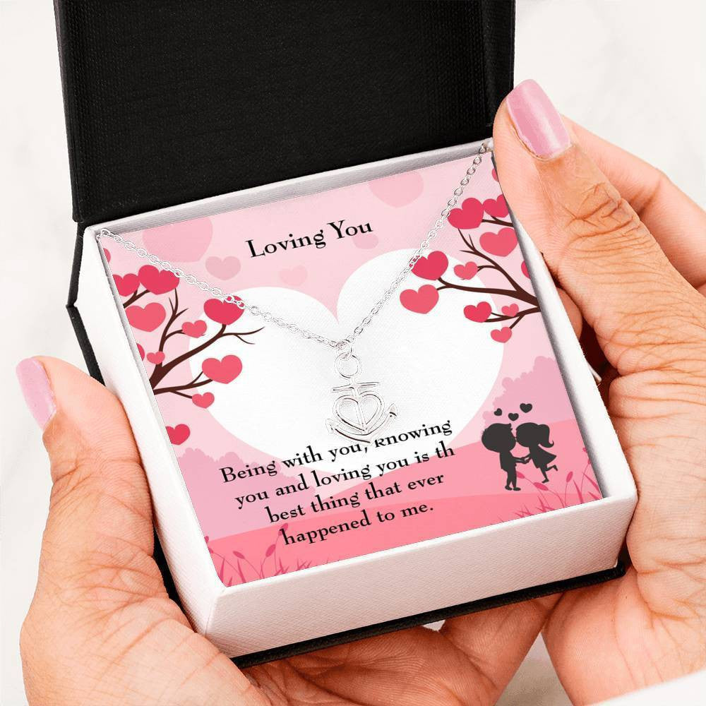 Wife Necklace Gift Loving You Anchor Pendant Message Card - Anchor Necklace Love Messages Gifts