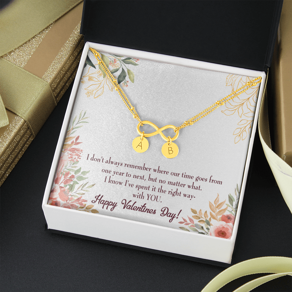 To My Girlfriend Time Well Spent Infinity Bracelet With Initial Charms - Infinity Bracelet