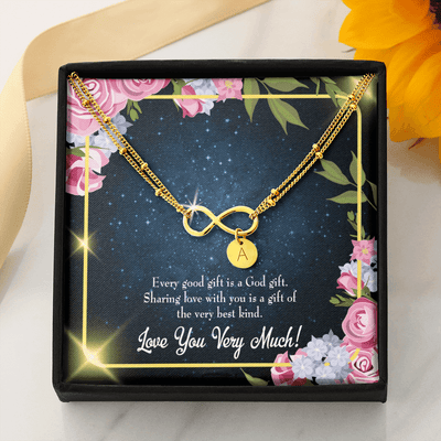 To My Wife Every Good Gift Infinity Bracelet With Initial Charms - Infinity Bracelet
