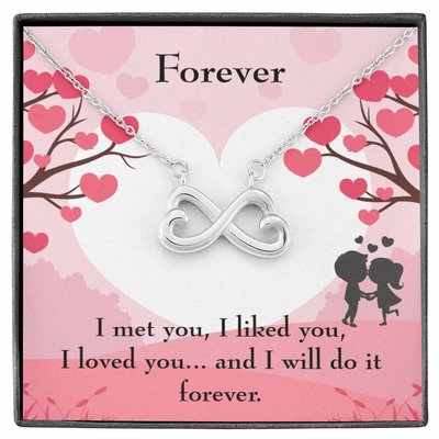 Forever Infinity Stainless Steel Pendant Message Card Wife Gift - Infinity Love Necklace