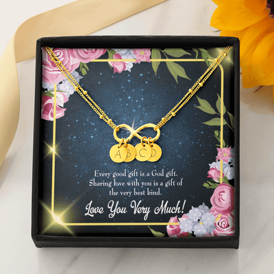 To My Wife Every Good Gift Infinity Bracelet With Initial Charms - Infinity Bracelet