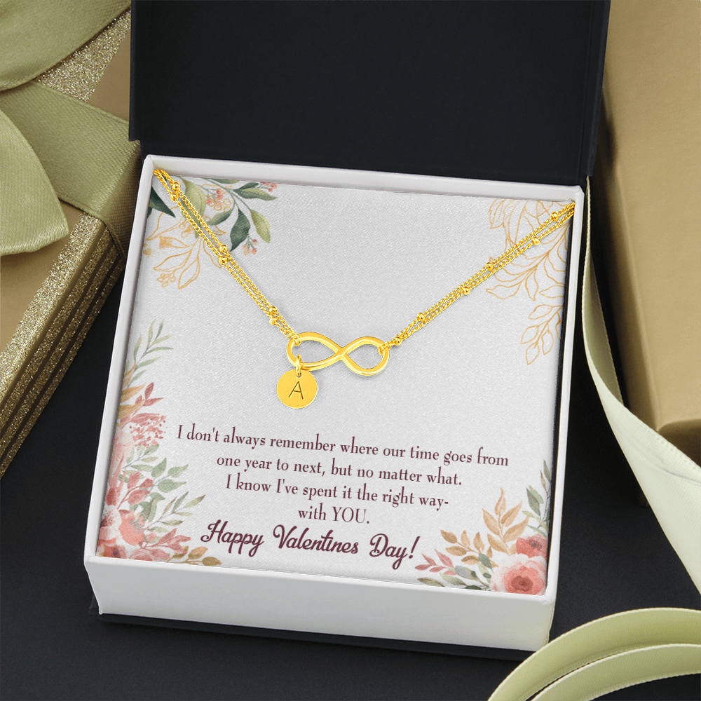 To My Girlfriend Time Well Spent Infinity Bracelet With Initial Charms - Infinity Bracelet