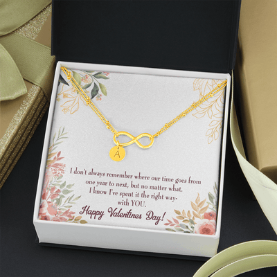 To My Girlfriend Time Well Spent Infinity Bracelet With Initial Charms - Infinity Bracelet