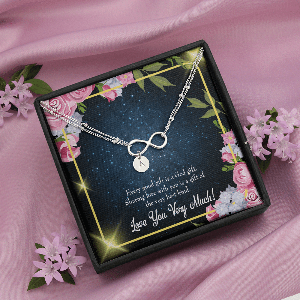 To My Wife Every Good Gift Infinity Bracelet With Initial Charms - Infinity Bracelet