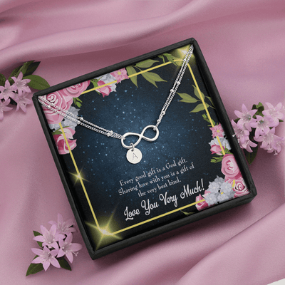 To My Wife Every Good Gift Infinity Bracelet With Initial Charms - Infinity Bracelet