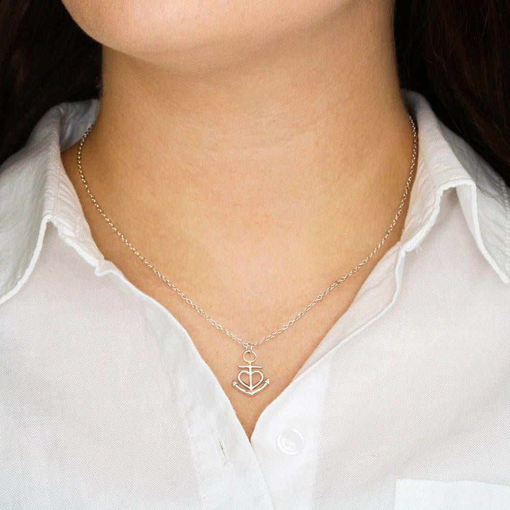 Wife Necklace Gift Loving You Anchor Pendant Message Card - Anchor Necklace Love Messages Gifts