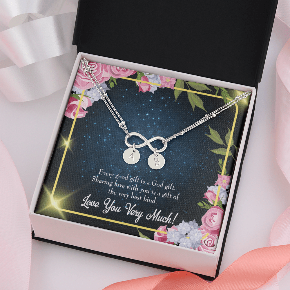 To My Wife Every Good Gift Infinity Bracelet With Initial Charms - Infinity Bracelet