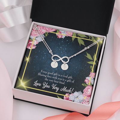 To My Wife Every Good Gift Infinity Bracelet With Initial Charms - Infinity Bracelet