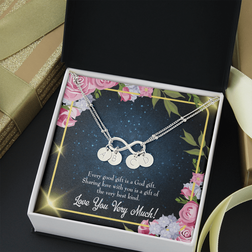 To My Wife Every Good Gift Infinity Bracelet With Initial Charms - Infinity Bracelet