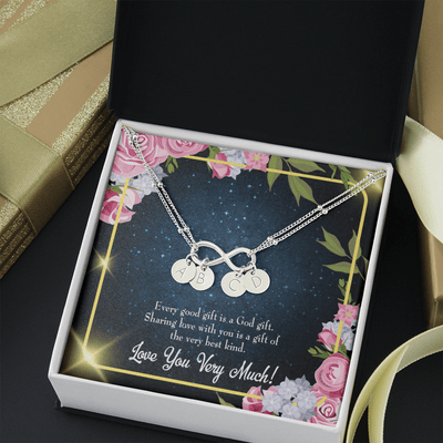 To My Wife Every Good Gift Infinity Bracelet With Initial Charms - Infinity Bracelet