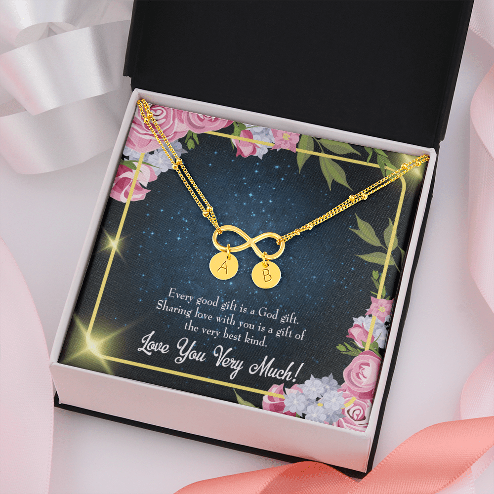 To My Wife Every Good Gift Infinity Bracelet With Initial Charms - Infinity Bracelet