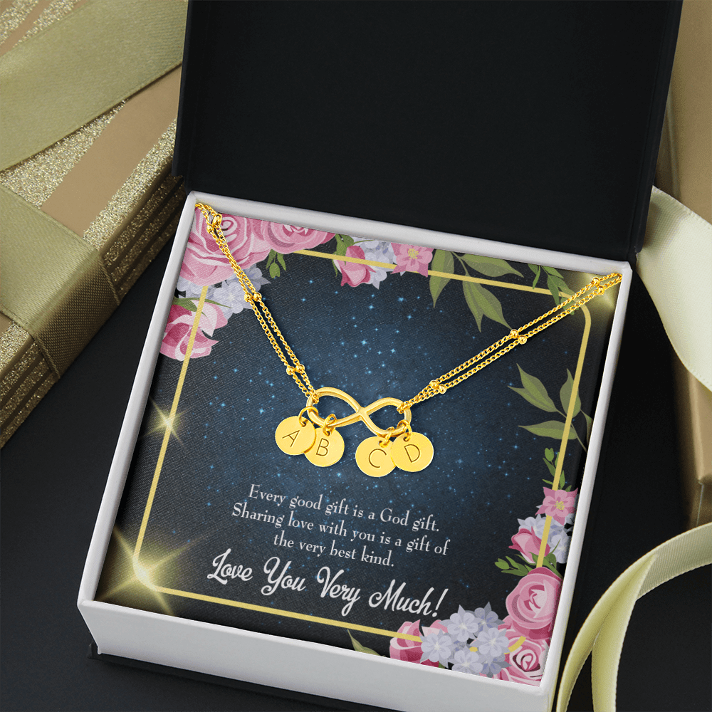 To My Wife Every Good Gift Infinity Bracelet With Initial Charms - Infinity Bracelet
