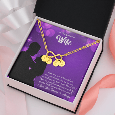 To My Wife Favorite Story Infinity Bracelet With Initial Charms - Infinity Bracelet