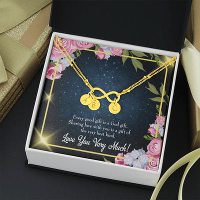 To My Wife Every Good Gift Infinity Bracelet With Initial Charms - Infinity Bracelet