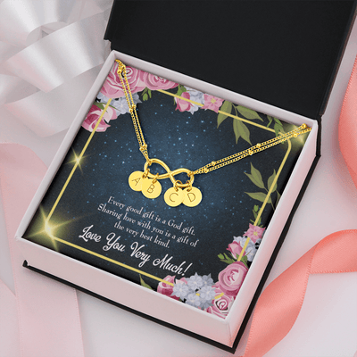 To My Wife Every Good Gift Infinity Bracelet With Initial Charms - Infinity Bracelet