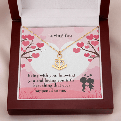 Wife Necklace Gift Loving You Anchor Pendant Message Card - Anchor Necklace Love Messages Gifts