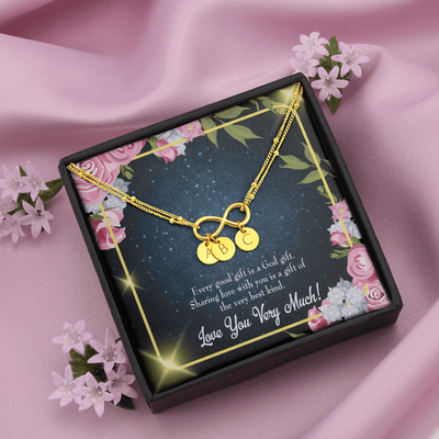 To My Wife Every Good Gift Infinity Bracelet With Initial Charms - Infinity Bracelet