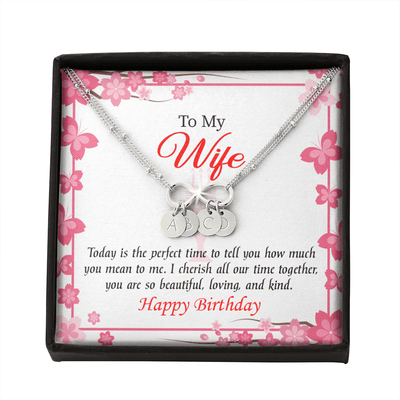 To My Wife Perfect Time Infinity Bracelet With Initial Charms - Infinity Bracelet