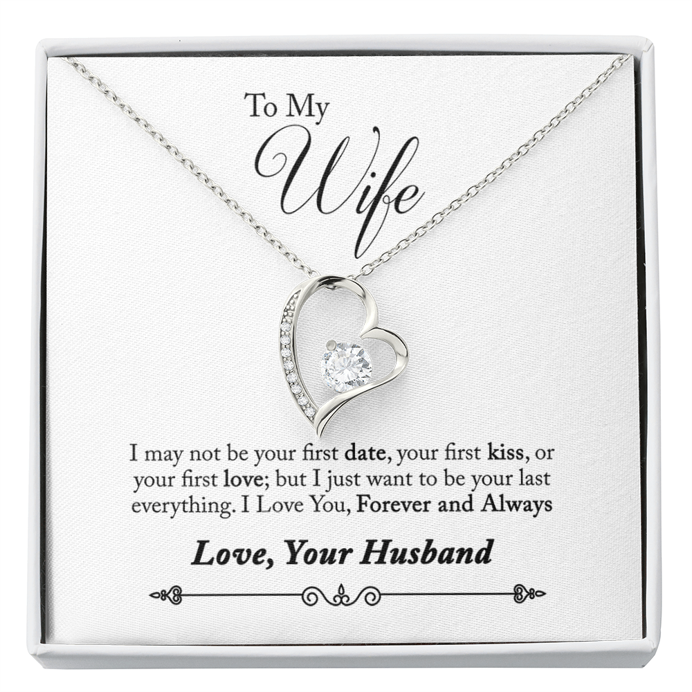 To My Wife Forever And Always Forever Pendant 18k Gold or Stainless Steel 18" Necklace - Forever Love Necklace Gift Idea For Woman