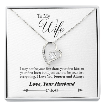 To My Wife Forever And Always Forever Pendant 18k Gold or Stainless Steel 18" Necklace - Forever Love Necklace Gift Idea For Woman