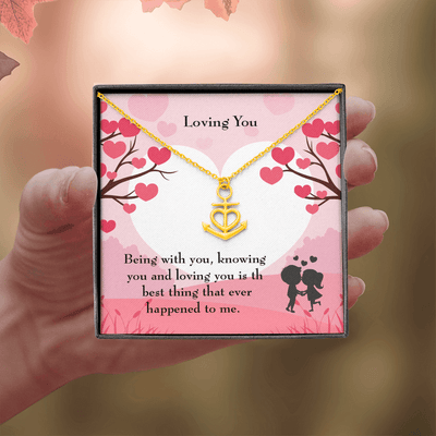 Wife Necklace Gift Loving You Anchor Pendant Message Card - Anchor Necklace Love Messages Gifts