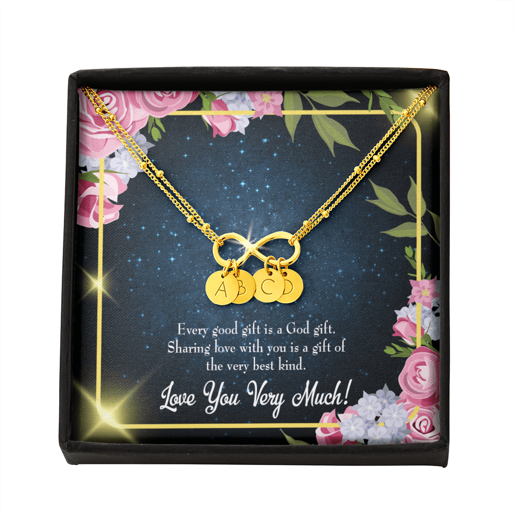 To My Wife Every Good Gift Infinity Bracelet With Initial Charms - Infinity Bracelet