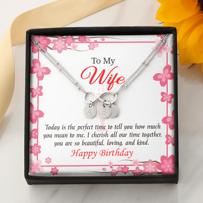 To My Wife Perfect Time Infinity Bracelet With Initial Charms - Infinity Bracelet