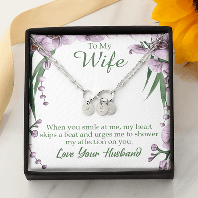 To My Wife When You Smile At Me Infinity Bracelet With Initial Charms - Infinity Bracelet