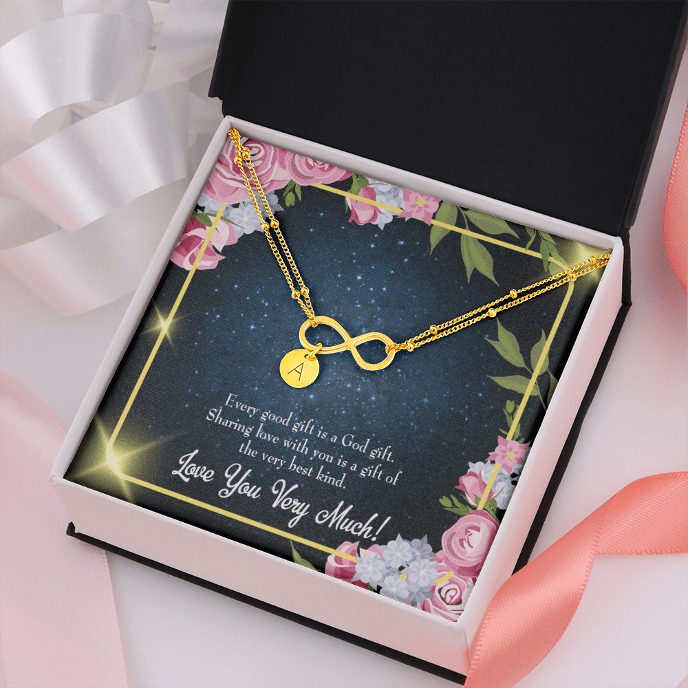 To My Wife Every Good Gift Infinity Bracelet With Initial Charms - Infinity Bracelet