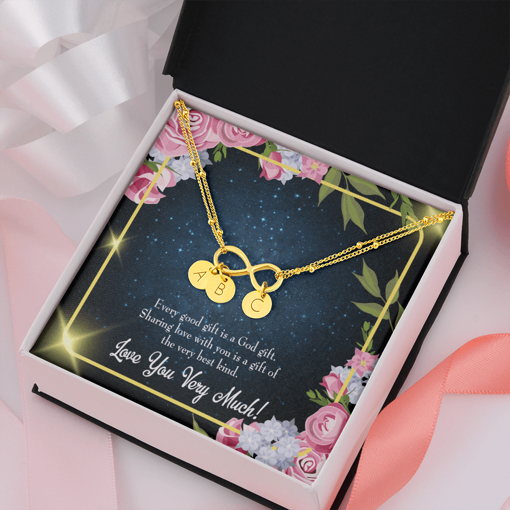 To My Wife Every Good Gift Infinity Bracelet With Initial Charms - Infinity Bracelet
