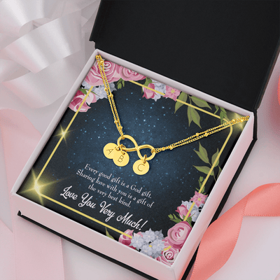 To My Wife Every Good Gift Infinity Bracelet With Initial Charms - Infinity Bracelet