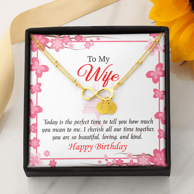 To My Wife Perfect Time Infinity Bracelet With Initial Charms - Infinity Bracelet