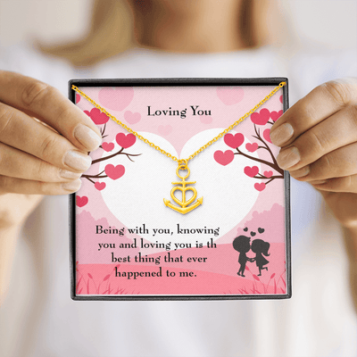Wife Necklace Gift Loving You Anchor Pendant Message Card - Anchor Necklace Love Messages Gifts