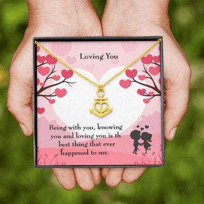 Wife Necklace Gift Loving You Anchor Pendant Message Card - Anchor Necklace Love Messages Gifts