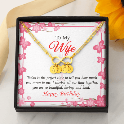 To My Wife Perfect Time Infinity Bracelet With Initial Charms - Infinity Bracelet
