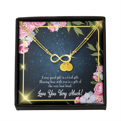 To My Wife Every Good Gift Infinity Bracelet With Initial Charms - Infinity Bracelet