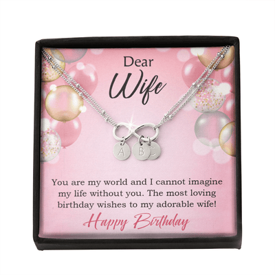 To My Wife Happy Birthday Adorable Infinity Bracelet With Initial Charms - Infinity Bracelet