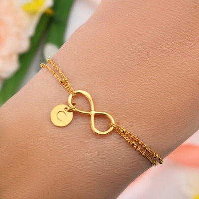 To My Wife Every Good Gift Infinity Bracelet With Initial Charms - Infinity Bracelet