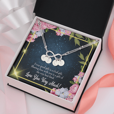 To My Wife Every Good Gift Infinity Bracelet With Initial Charms - Infinity Bracelet